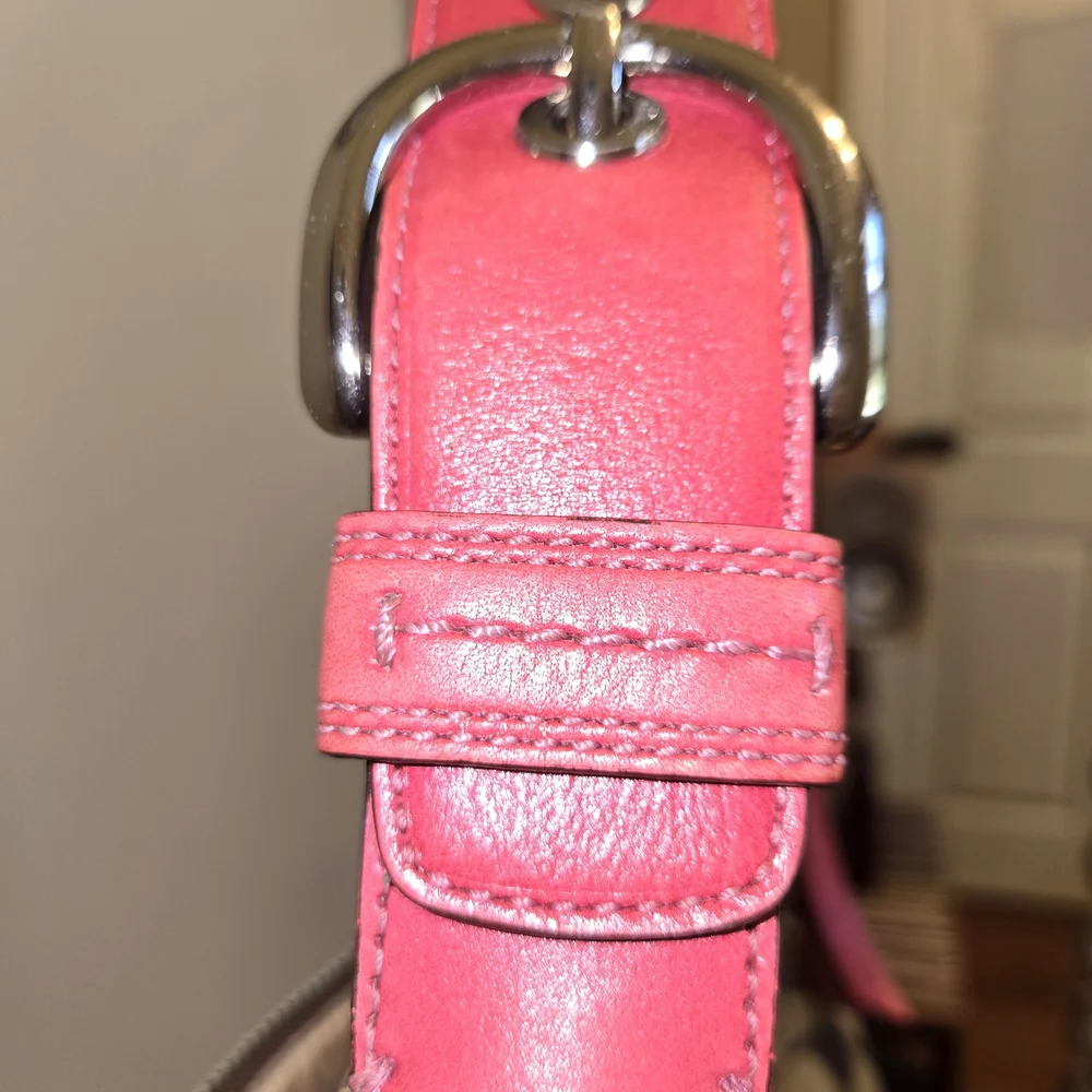 Coach Brown and Pink Signature Shoulder Bag - Picture 4 of 10